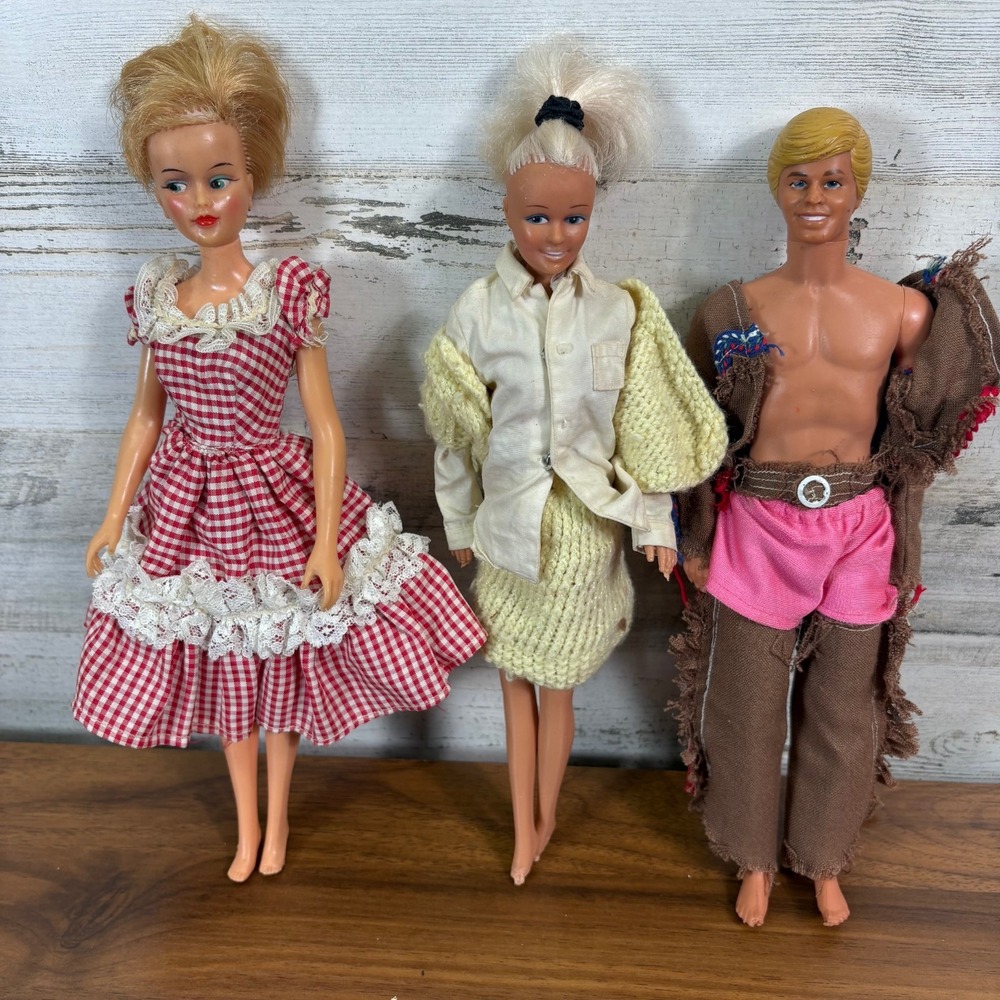 Vintage Mattel Barbie and Action Ken 1960's Lot of Three